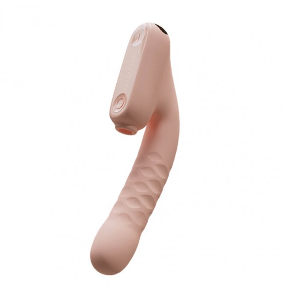 Qingnan - Suction Thrusting Heating Massage Wand (Chargeable - Pink)